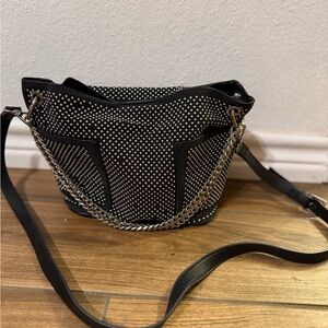Black Studded Chain Shoulder Bag